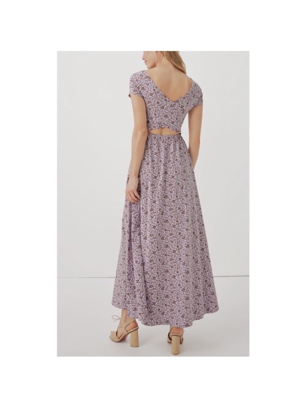 Pact Lavender Floral Maxi Dress